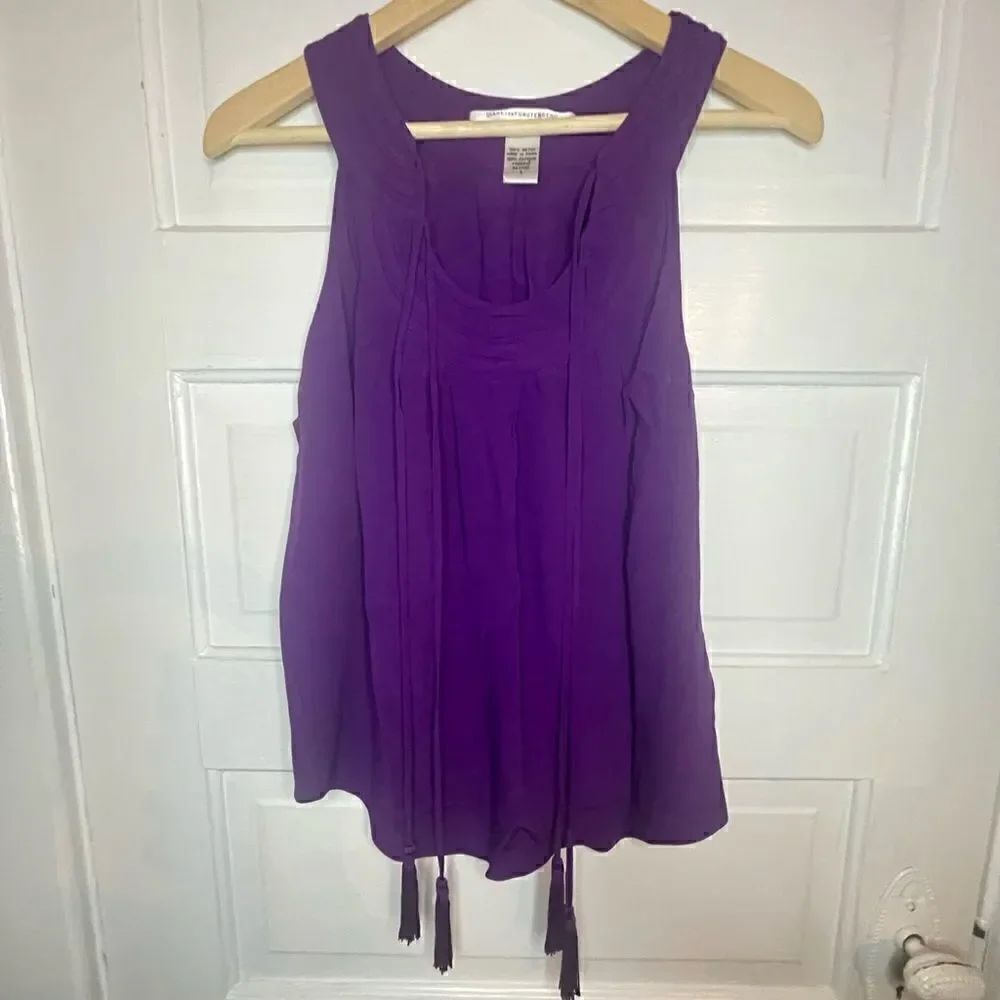 Diane Von Furstenburg Purple Tank w/ Tassles